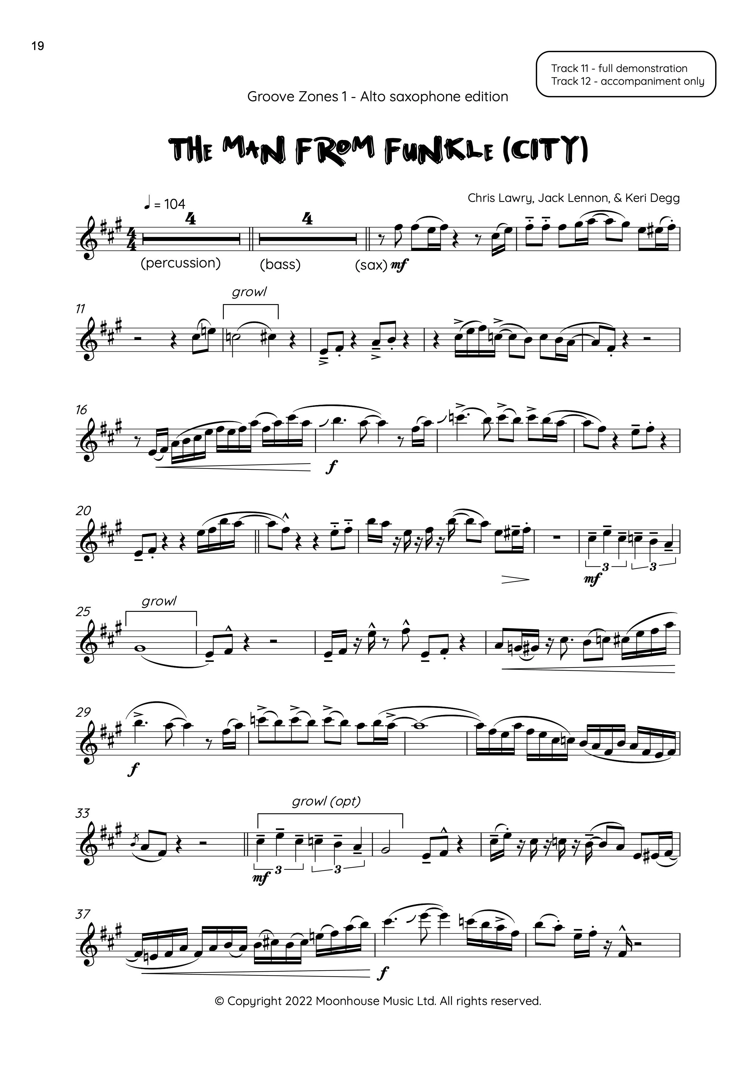 Groove Zones 1 sheet music book and audio tracks (Eb Saxophone